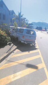 Vehicles collide in middle of town