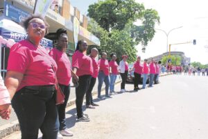 Human chain for breasts