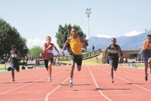 Jong atlete wys hul staal