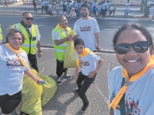 Church youth group cleans