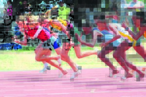 Jong atlete blink uit op die Dal