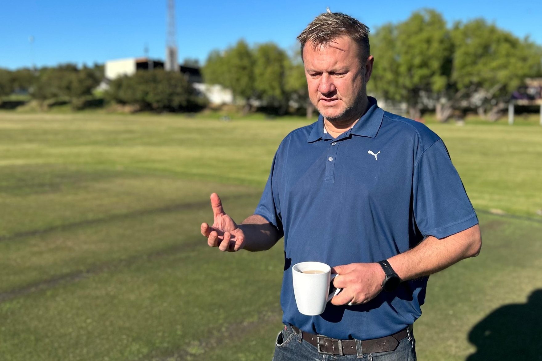 Eugene Stapelberg, voositter van die Wellington-krieketklub.