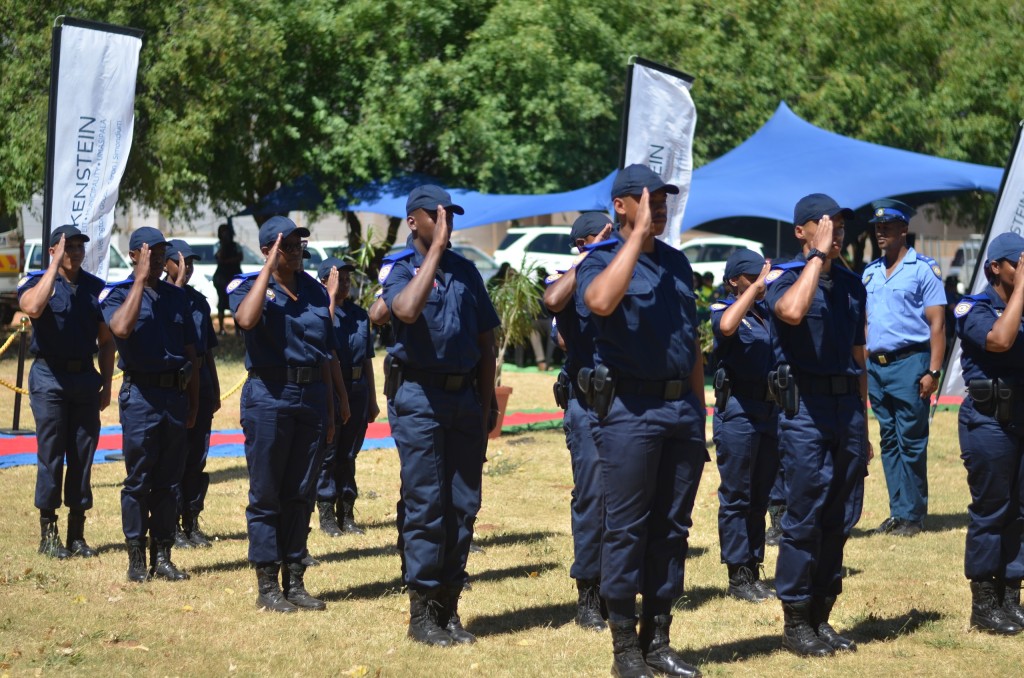 The launch included a parade by the municipality's Law Enforcement Advancement Plan officers. Photo: Rasaad Adams