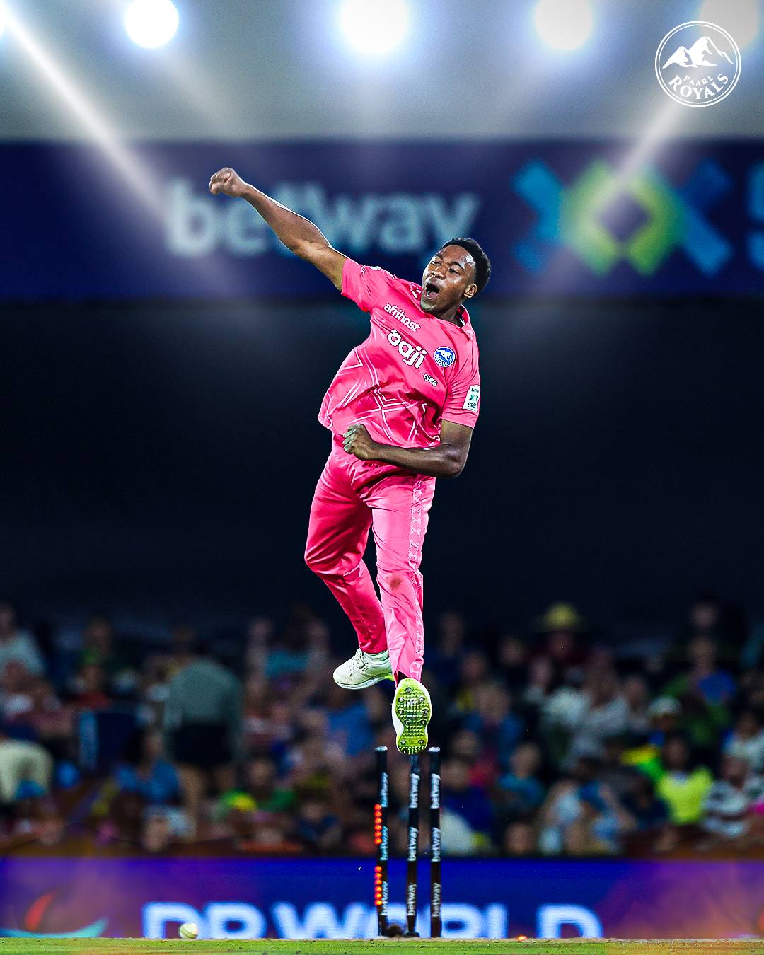 Nqobani Mokoena celebrates the Royals' victory over the Super Kings.