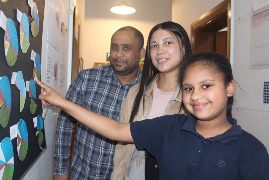 Aliané Cupido (10) and her parents, Alain and Kim-Lee Cupido.