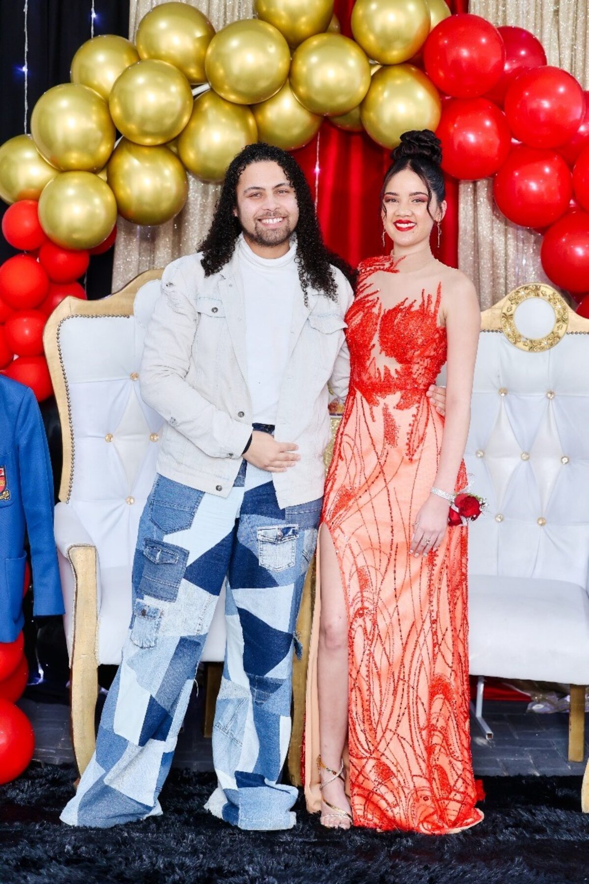 Fagan Cleo and Zoë September, who wore one of his designs to her matric dance.
