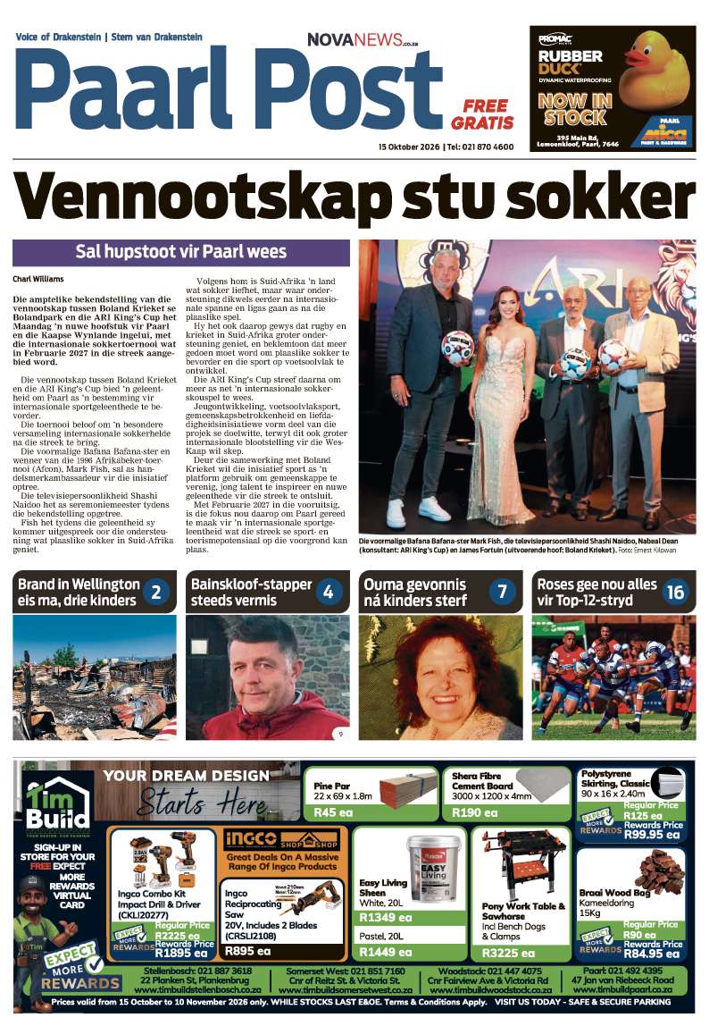 Paarl Post – E-edition – 15 October 2026