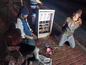 Suspected cable thieves caught in the act tampering with electricity infrastructure