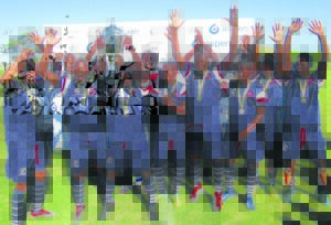 Stinging Bees FC lifts Aspen NEBFA Tournament trophy