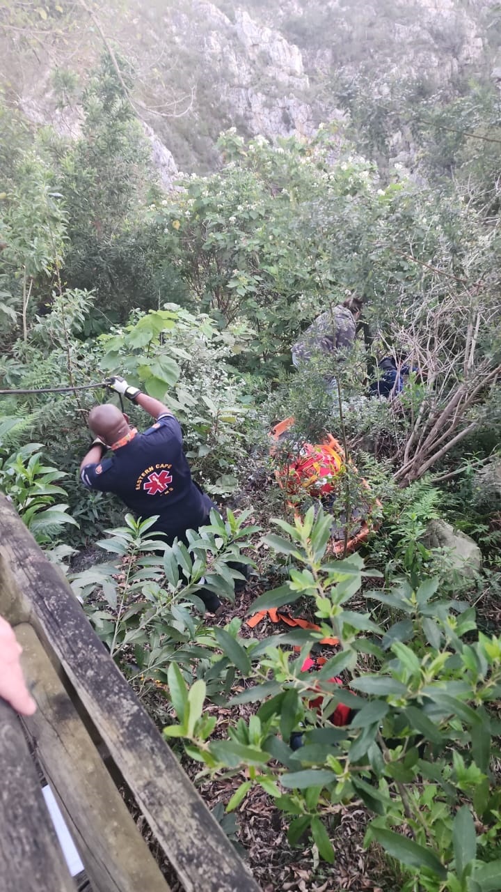 Paramedics attending to the woman who has allegedl