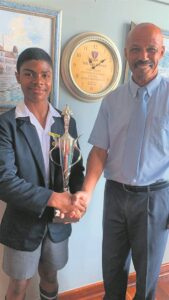 Ethan receives Best Boys Athlete Award