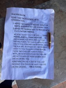 Presidency DG receives death threat, bullet in letter box