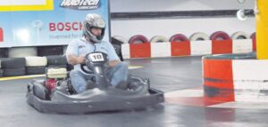 Exhilirating fun behind the wheel of a go-kart