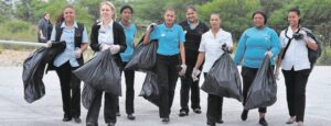 Supermarket staff clean up their communities
