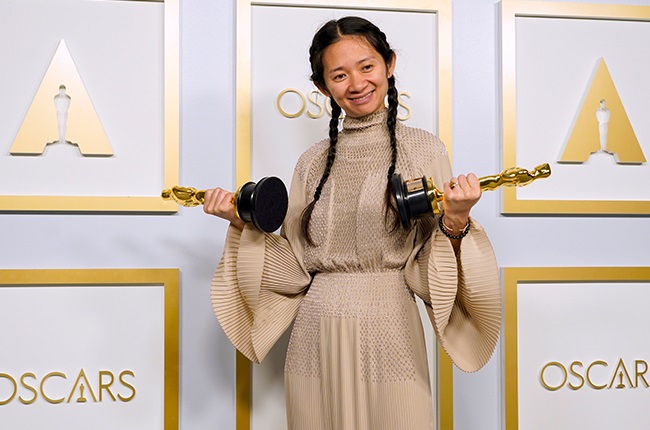  Director/Producer Chloé Zhao, winner of Best Dire