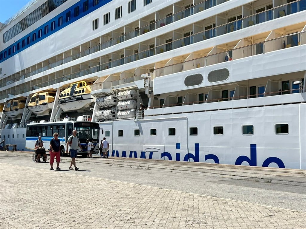 The Aida Aura and Aida Mar cruise ships were docke