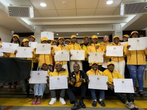 Local volunteers from humanitarian organisations equipped with life courses