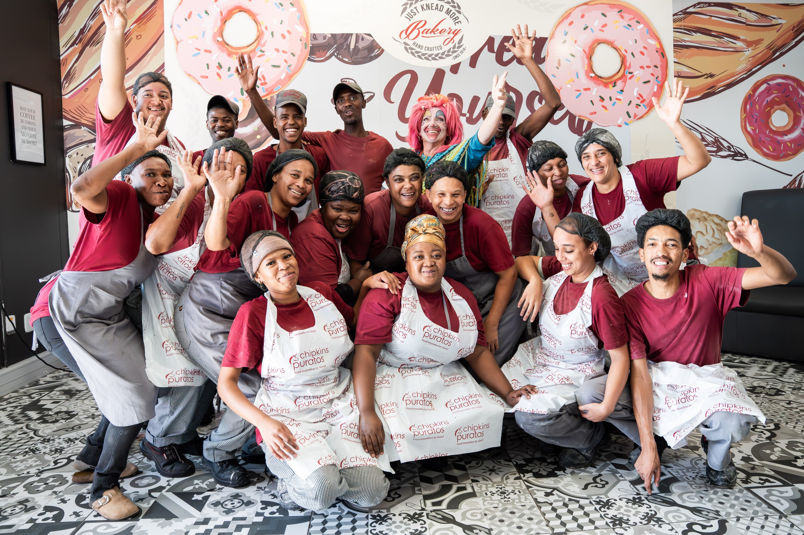 The sweet team from Just Knead Bakery baked up a storm on Saturday to meet the brisk trade as customers poured in to take advantage of the special birthday offers.