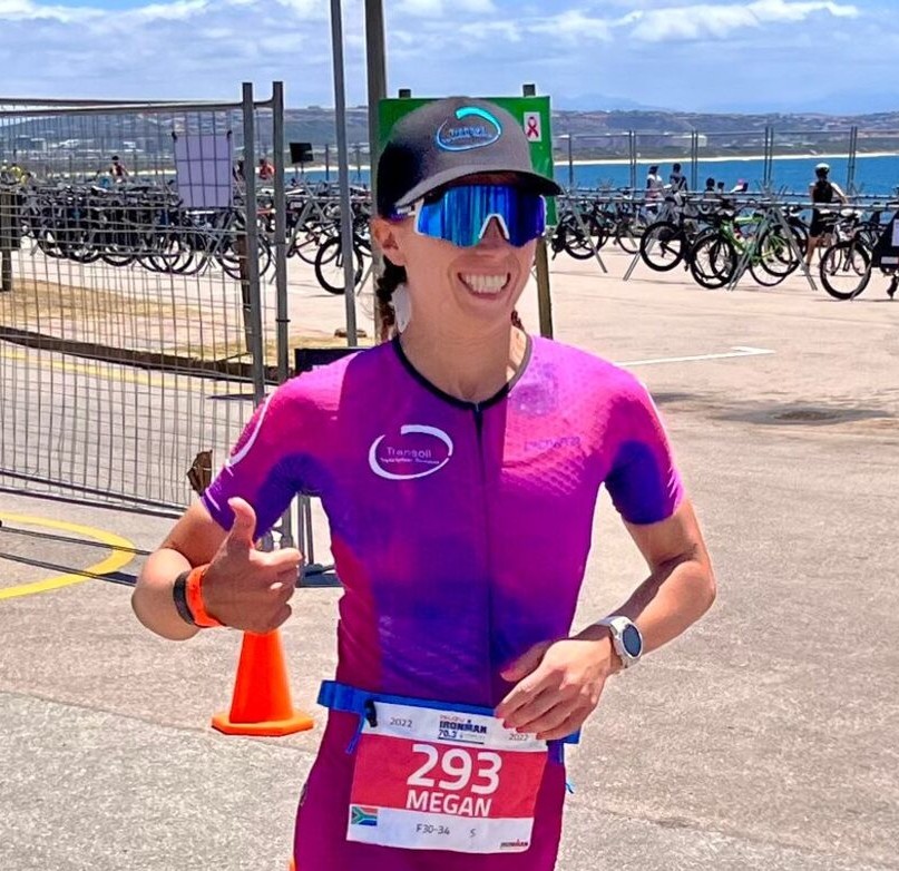Megan Newman training for the Ironman World Championships.