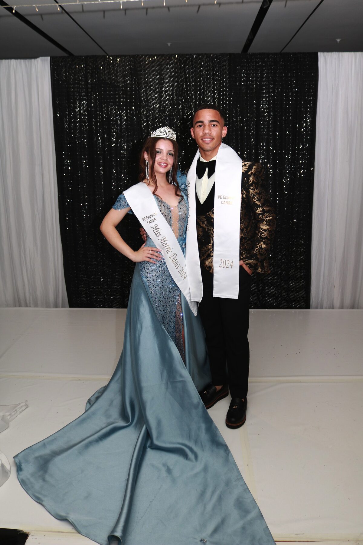 Taylor August from Andrew Rabie High School and Lyle Prince from Brylin Independent Learning Centre were chosen as 'PE Express' Miss and Mr Matric Dance 2024.
