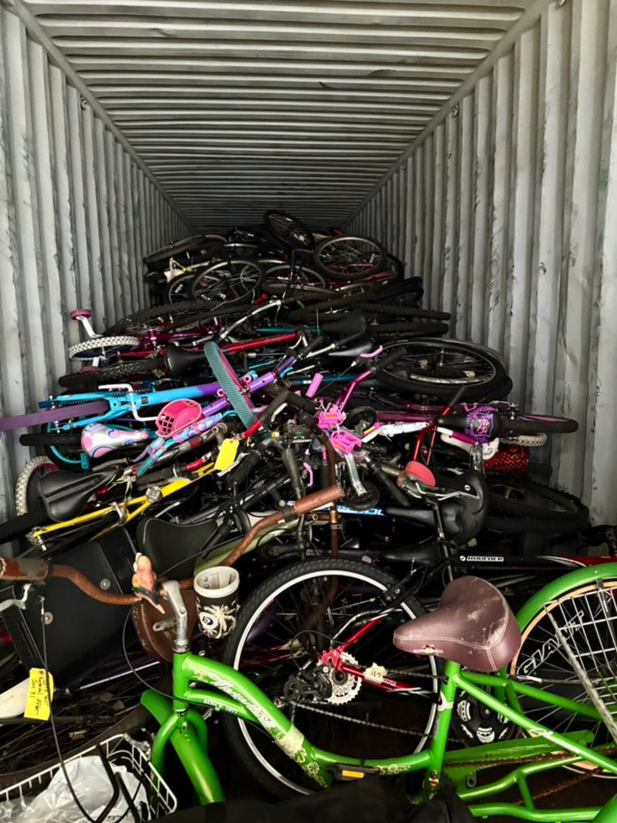 A shipment of 350 bicycles arrived in June.