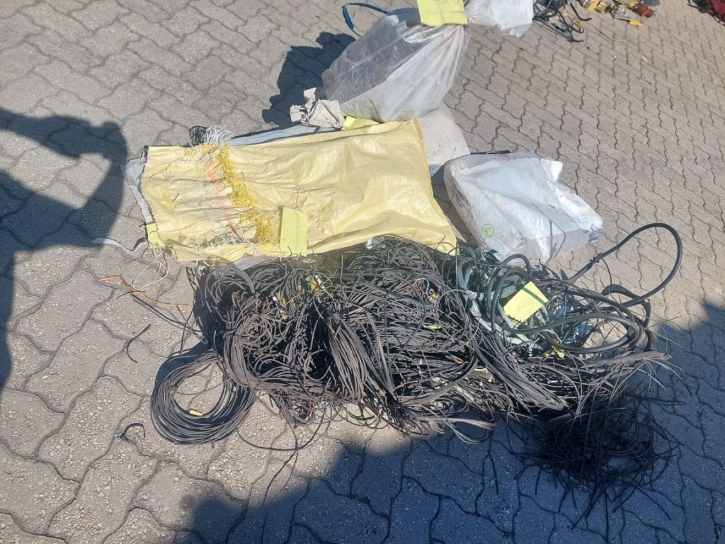 Cables recovered by SAPS Swartkops.