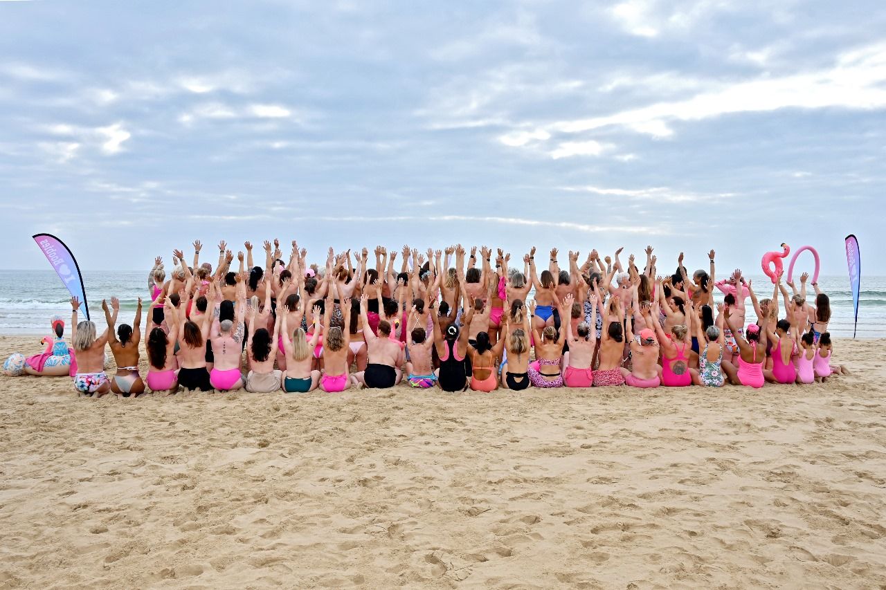 Women take the plunge for breast cancer awareness