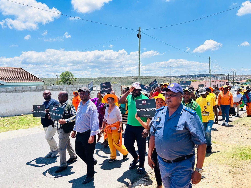 The international campaign was launched with a community march and dialogue session at the George Botha community hall in KwaNoxolo on Monday, 24 November.