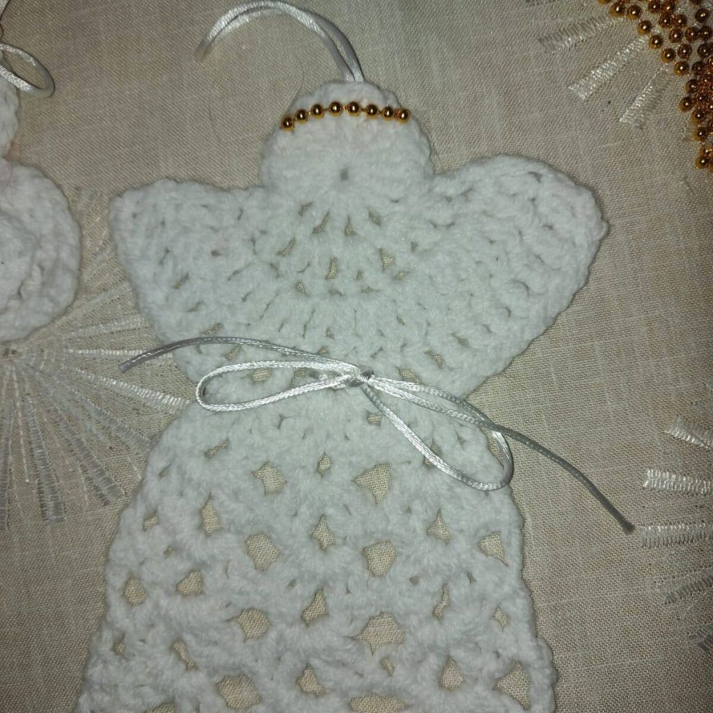 An angel decoration created by the craft group at Buffelsfontein Village.