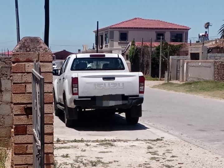 The hijacked white Isuzu bakkie found near New Brighton.