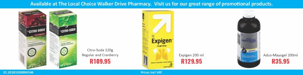 Promotional banner at Walker Drive Pharmacy