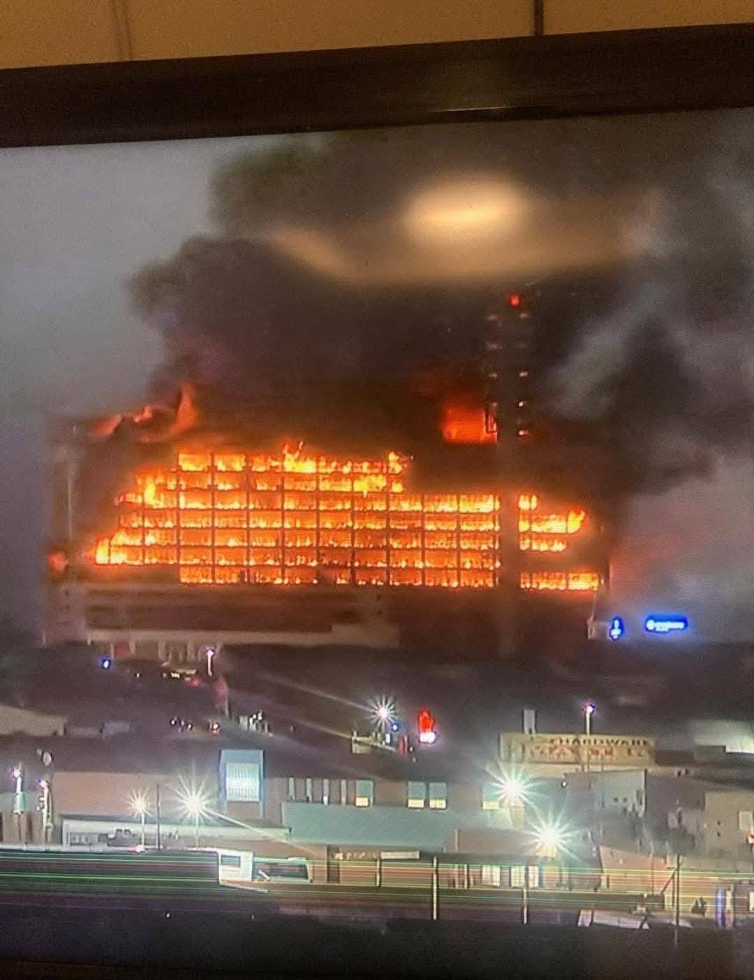 The Botha Sigcawu Building was gutted in a fire last night.