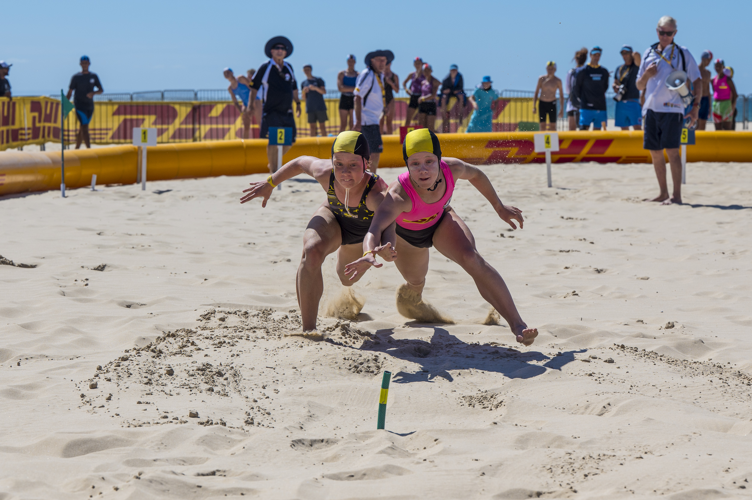 Twins Ella and Ruby Stutterheim finished first and second, delighting the home crowd with a rare sibling double.