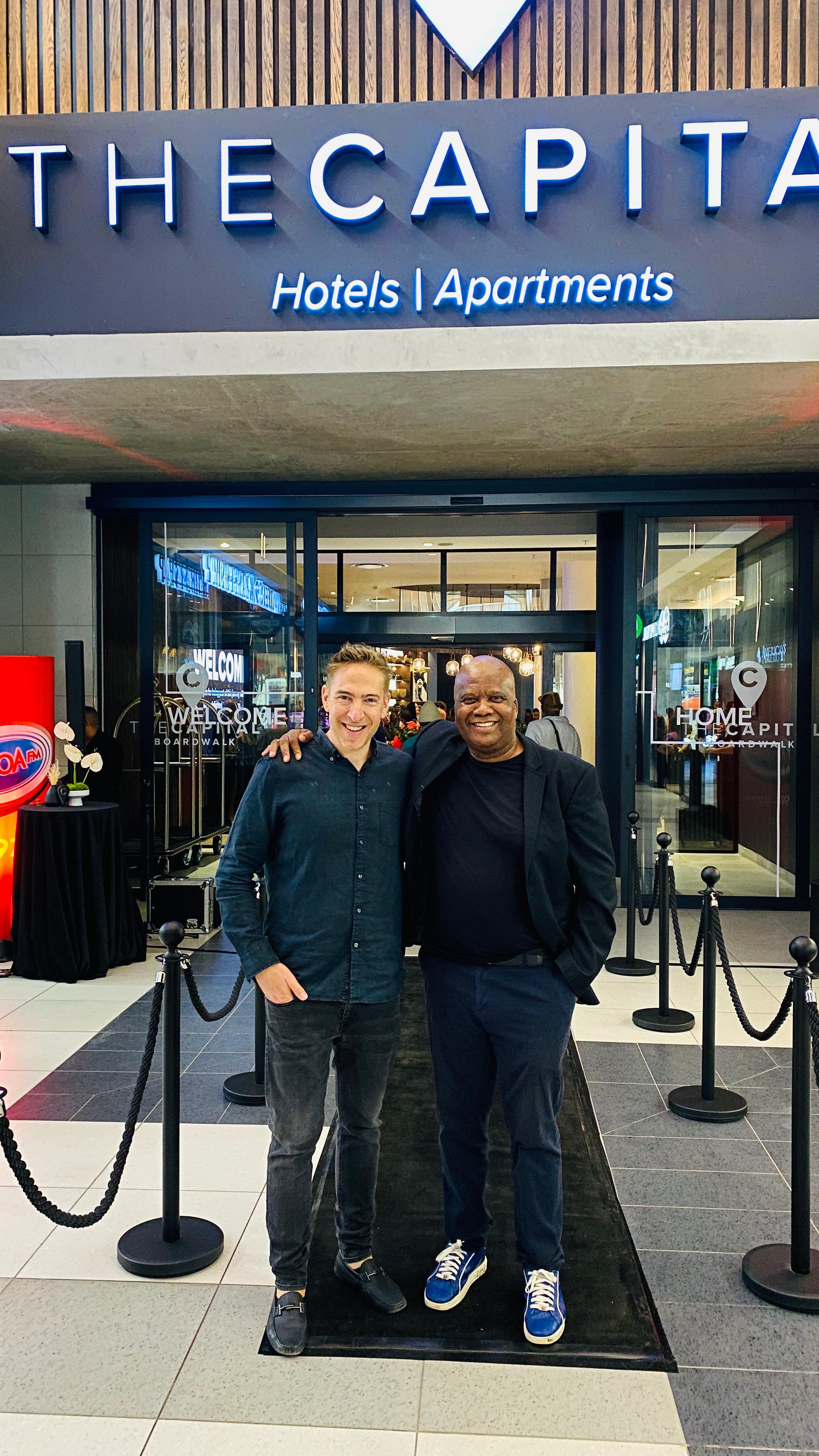 Marc Wachsberger, Chief Executive Officer of The Capital Hotels, Apartments and Resorts, and Loyiso Dotwana, Immediate Past President of the Nelson Mandela Bay Business Chamber.
