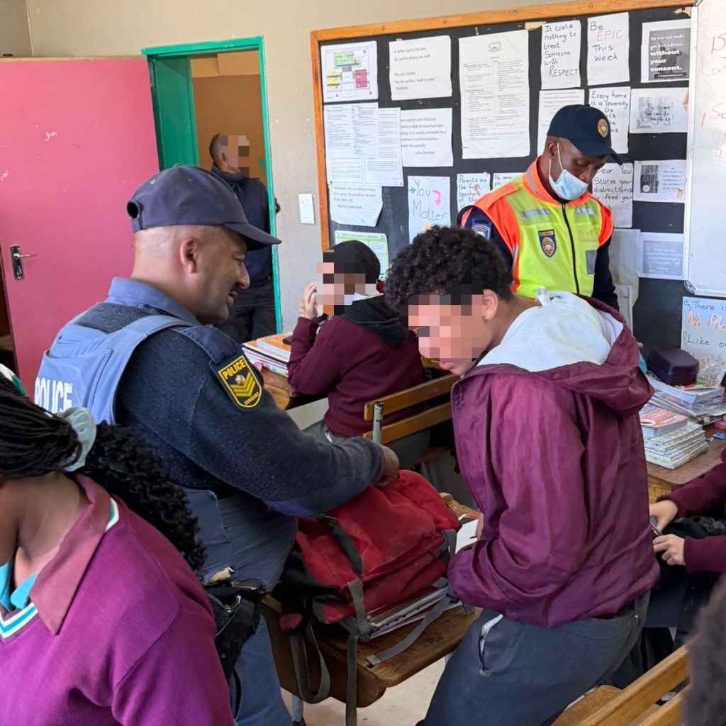 SAPS and NMB Metro Police recently conducted a Safer School operation at Sanctor High School.