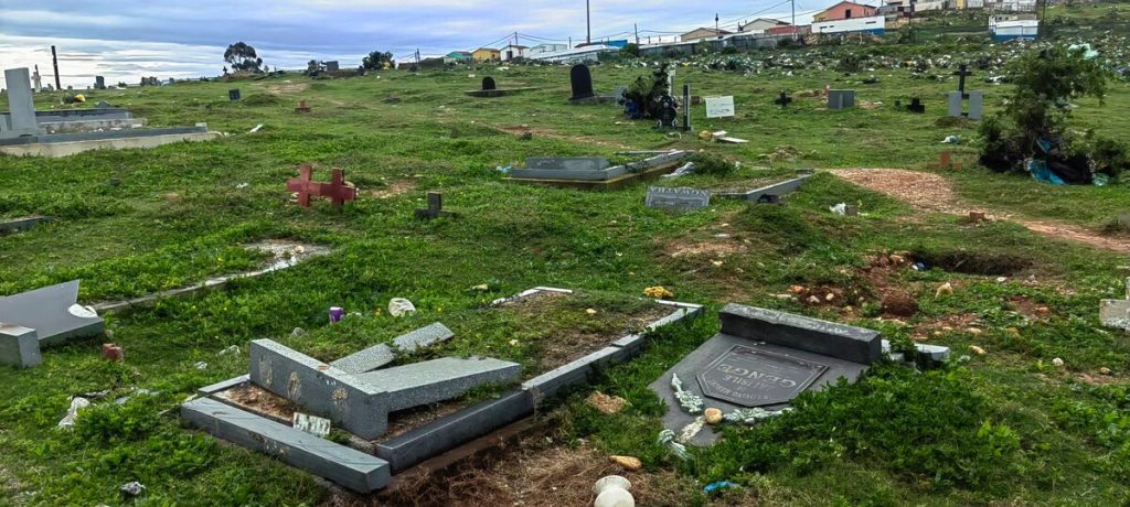 Many graves have been damaged at Missionvale Cemetery.