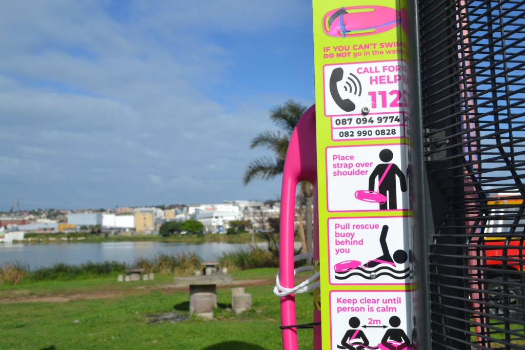 The first three Pink Rescue Buoys were installed at North End Lake on Friday, 24 July.