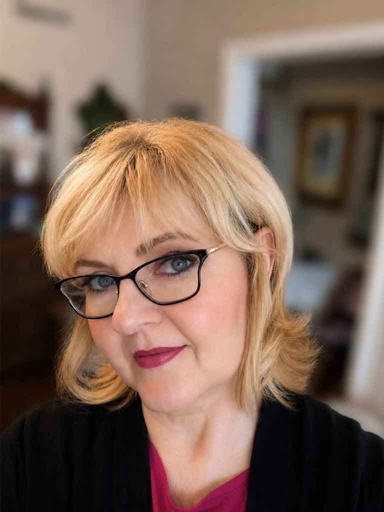 Anita posing in front of the camera