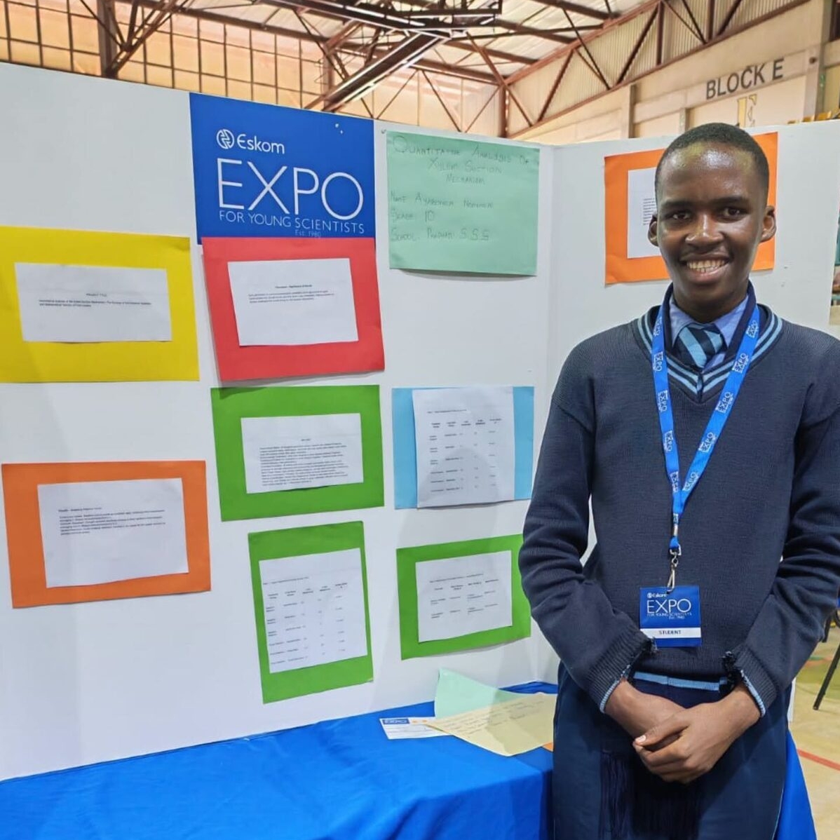 Best Project in Plant Science - Ayabonga Ndokweni, Grade 10, Phaphani Senior Secondary School.