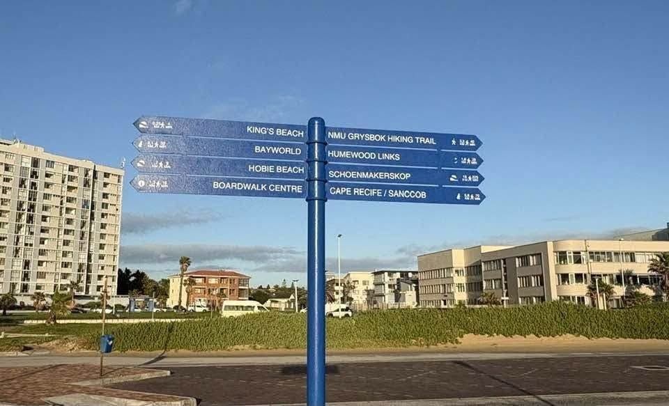 The corrected tourism sign at Pollock Beach in Summerstrand.