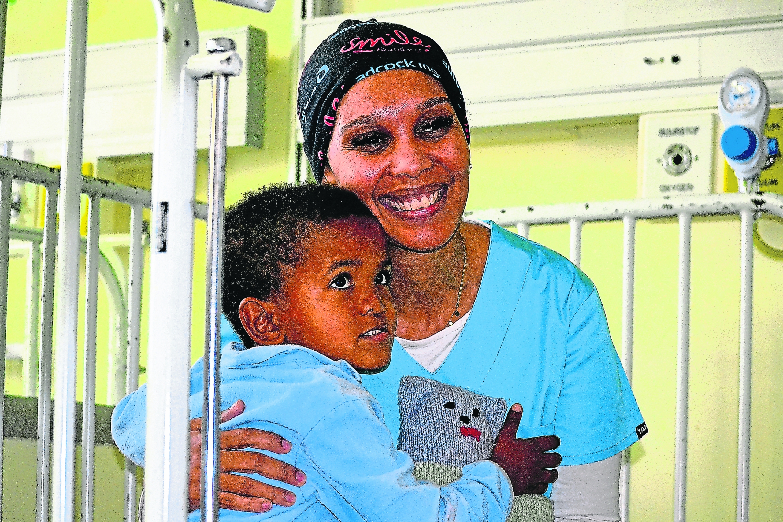 Dr Saulene Swart with Elarius Visagie following successful reconstructive surgery at PE Provincial Hospital.