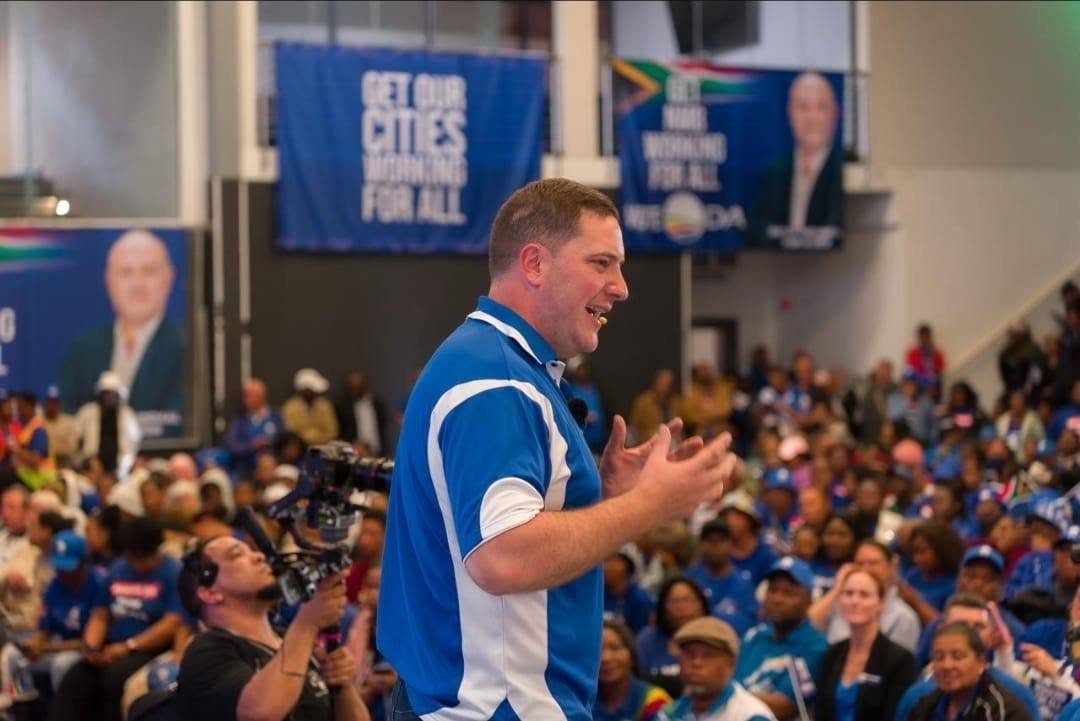 Democratic Alliance (DA) leader Geordin Hill-Lewis .