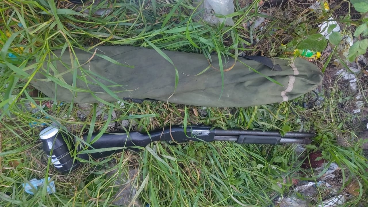 One of the firearms confiscated in the operation.