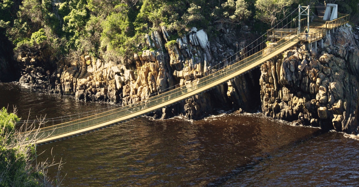 The suspension bridge in Storms River.