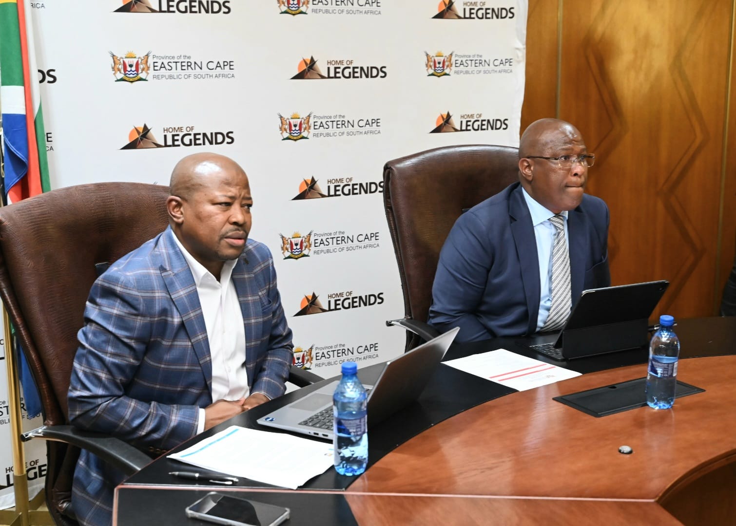 Premier of the Eastern Cape Oscar Mabuyane and University of Fort Hare Council Chairperson Dr Siyanda Makaula.