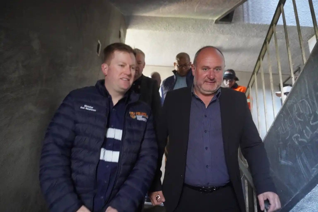 Dean Macpherson and Retief Odendaal at the Algoa Park police barracks.