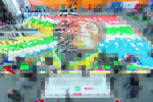 Largest food can mosaic created at CTICC for Madiba