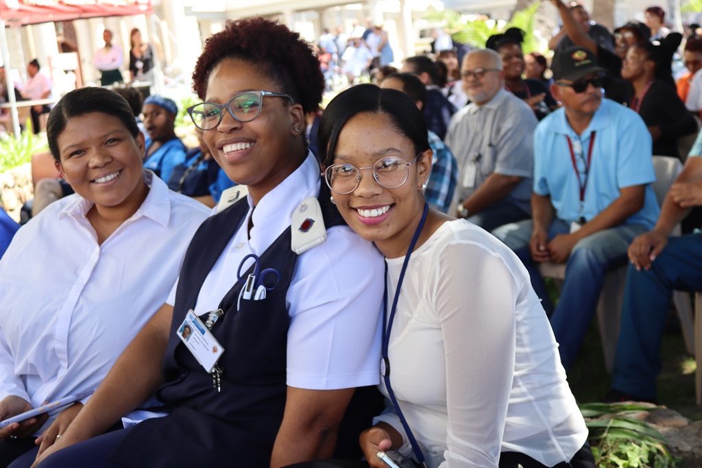 Nursing staff enjoying the show. From left is Beli