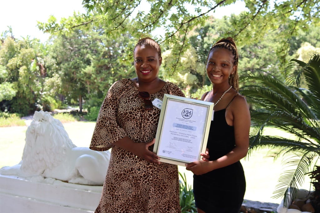 Learner Matshidiso Thibile received an award for e