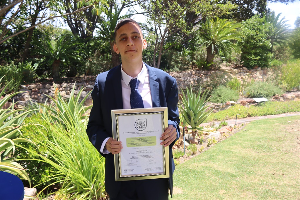 Sashen Chase was one of two learners awarded the m